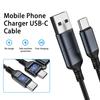 Type-C Data Cable Plug 2-in-1 Portable Play Stable Output Charging 3A Fast Mobile 1.2m Phone Charger