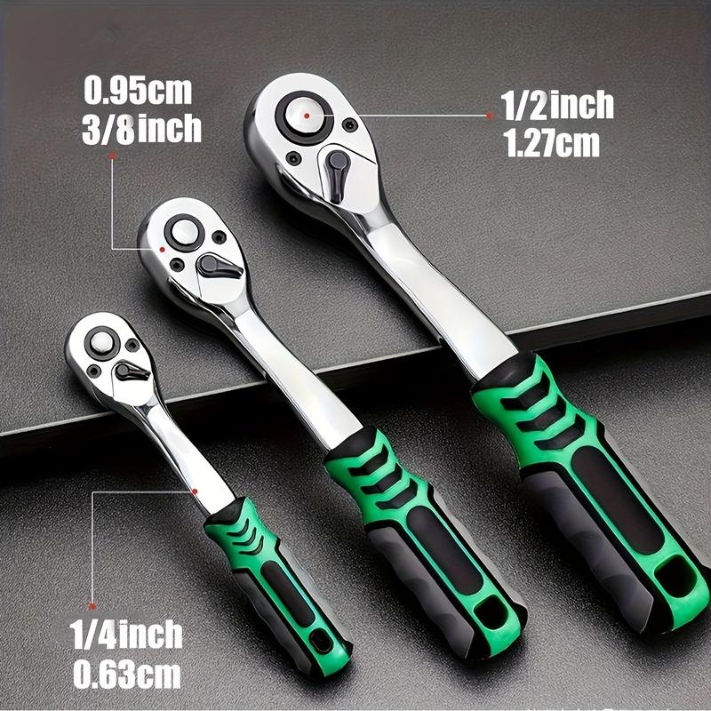 72 Drive Socket Set 1/4" 3/8" 1/2" Ratchet Wrench Compact Socket Kit Professional Hand Tools for Car Auto Repair