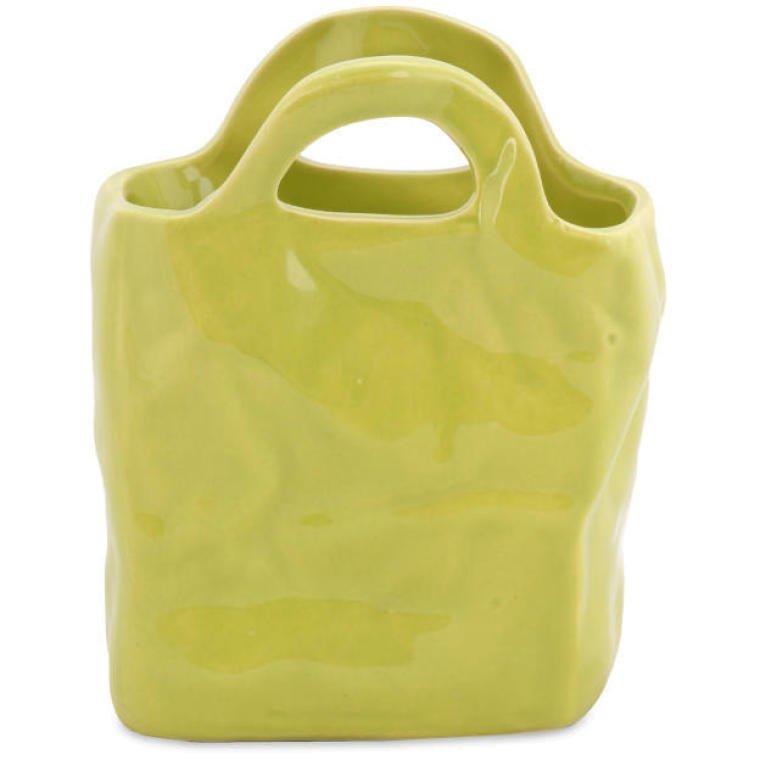 Green Accent decorative vase with non-slip pads