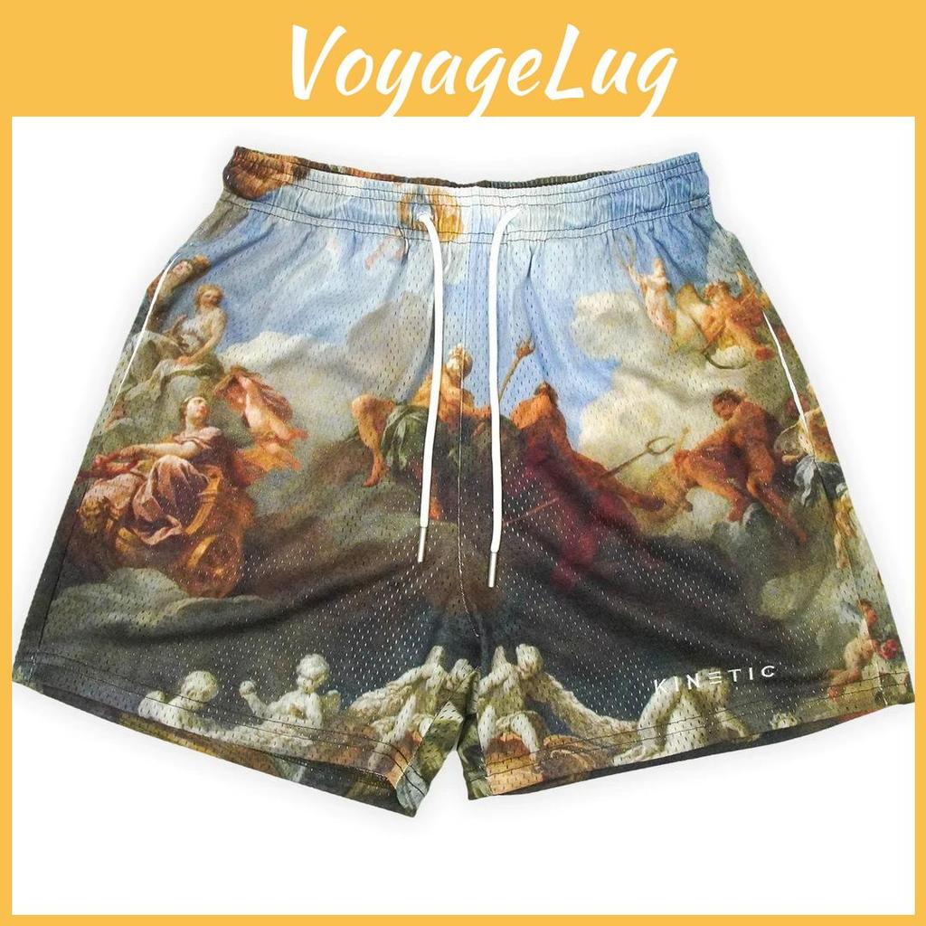 Ink American Style Painting Casual Shorts Mens Summer Loose Fit Plus Size Quick Drying Basketball Training Shorts