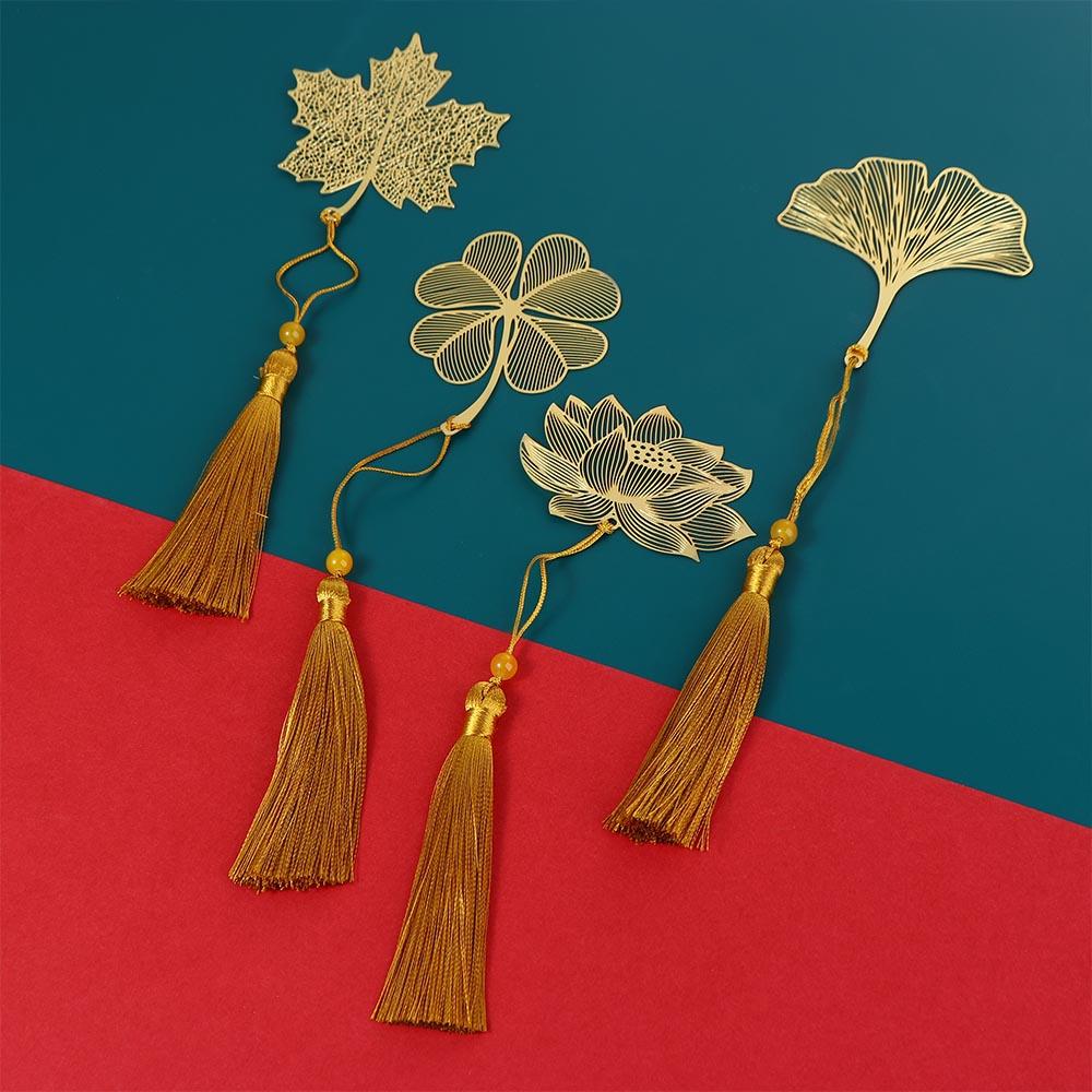 Chinese Style Vintage Page Clip Book Holder Metal Bookmark Leaf Bookmark Hollow Book Mark Bookmark