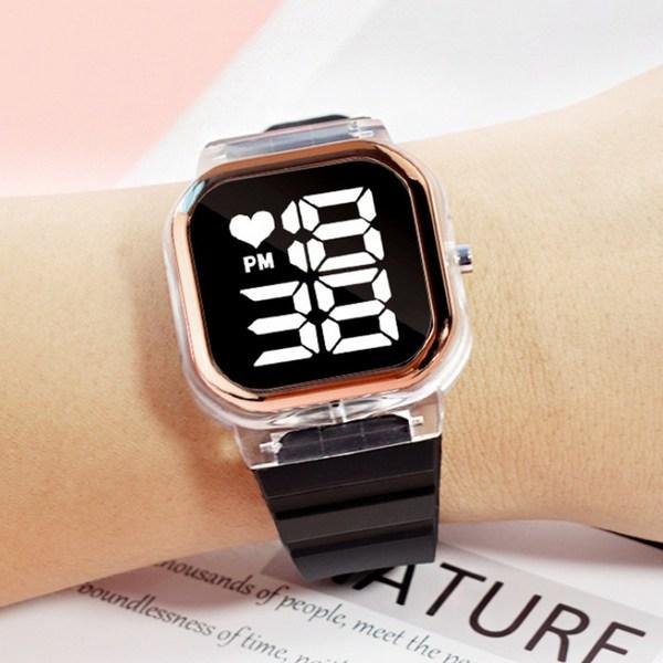 Светодиодный цифровой большой экран экран мужчины женщины цветной модный ремешок мягкий наручные часы