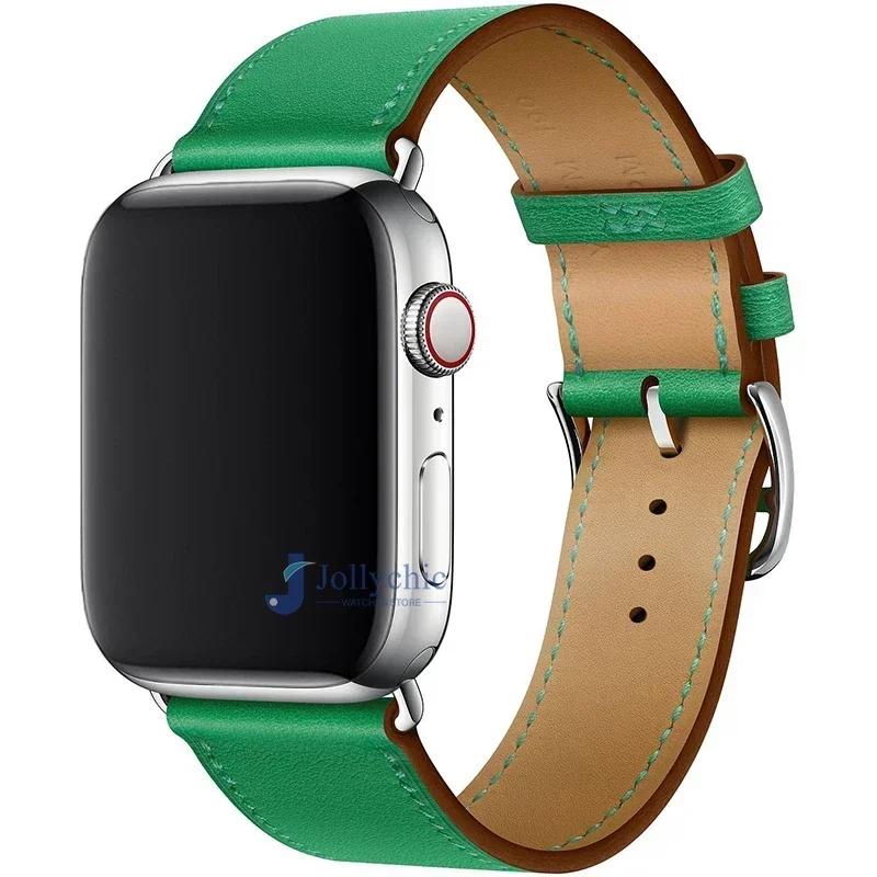 Leather Watch Straps for Apple Watch band 46mm 44mm 49mm 45mm 42mm 40mm 38/41mm bracelet iWatch series 10-Ultra 9-8-7-6-5-4-3-SE