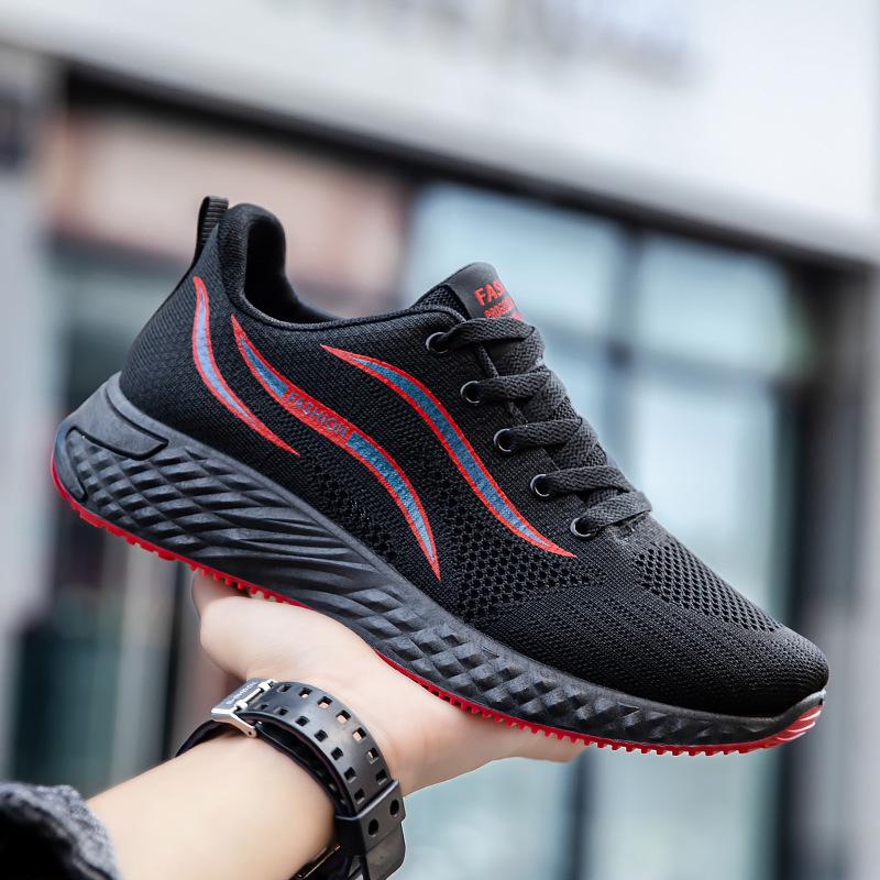 Новый стиль мужские низкие беговые кроссовки Flyknit - Модные, дышащие, на шнуровке, повседневные спортивные туфли