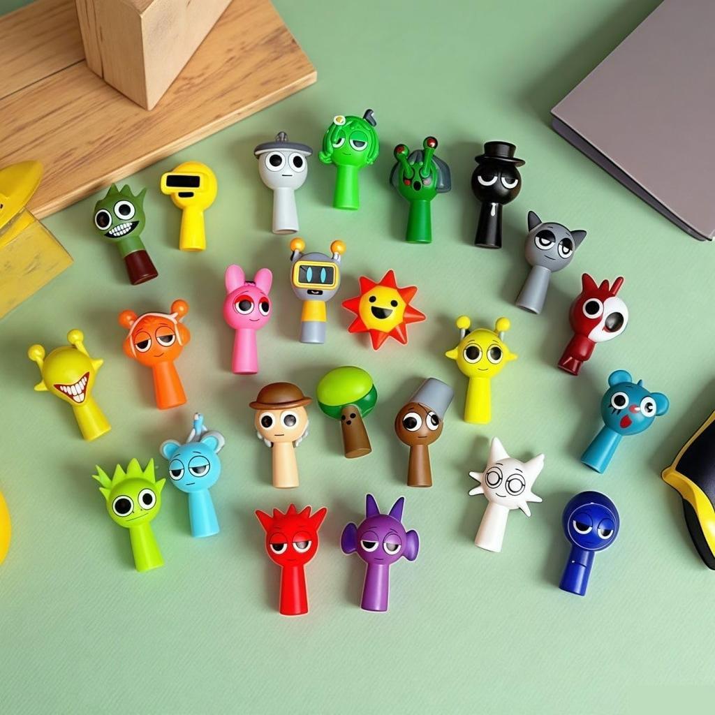 Sprunki Collector Figures 24-Piece Set (Pre-Painted Mini Figures, Color Box)