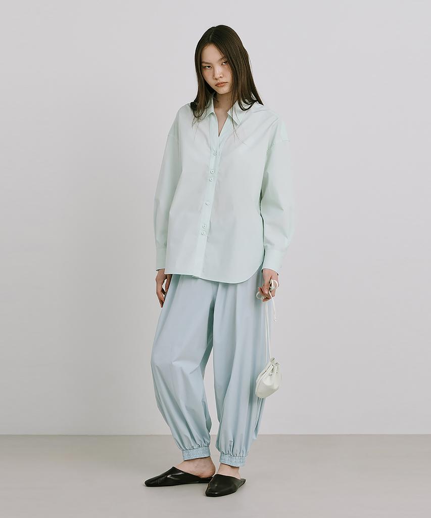 WNDERKAMMER Shirred Moon Jar Pants_Light Blue