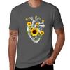 Spring floral Human heart, Heart flower, sunflowers,yellow floral T-Shirt t shirt man casual T-Shirt