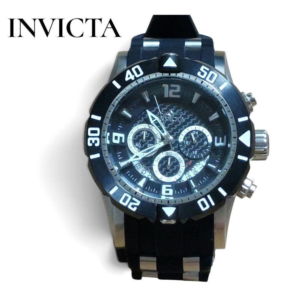 Подержанные мужские часы INVICTA с хронографом, в хорошем состоянии, батарея заменена
