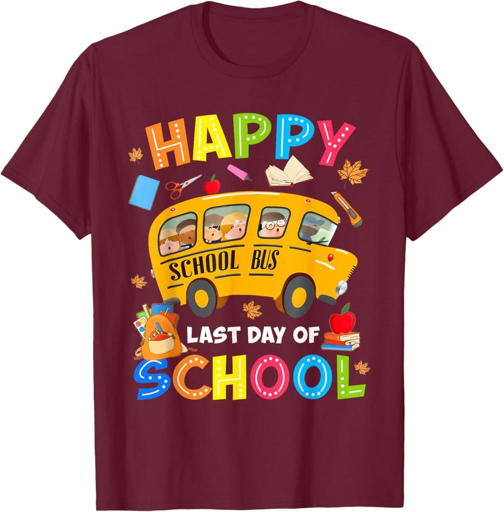 Driver Funny Student Happy Last Day Of School Bus Unisex T-Shirt