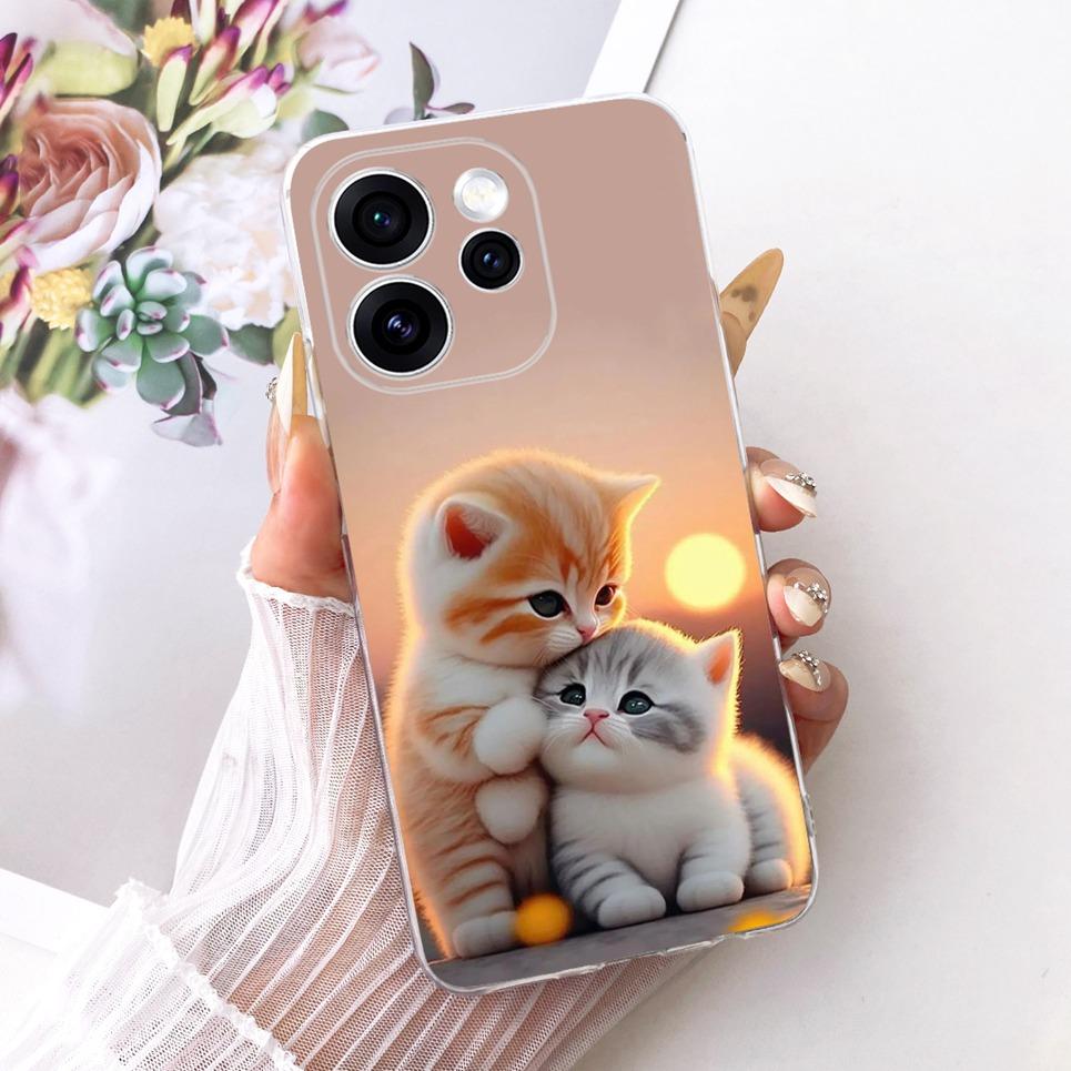 Чехол для телефона Oppo Reno15 F На Reno 15 15F Чехол Крутой Мультяшный Принт Дракон Лев Тигр Задняя Крышка Прозрачный Мягкий Силикон Capa