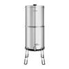 Gravity-fed Water Filter System, 8.52L 304 Stainless-Steel Countertop Water Filtration System, Reduces Lead and up to 99% of Chlorine, w/ 2 Carbon