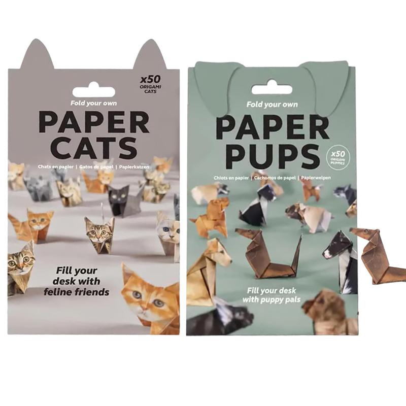 150/100/50 шт. Сделай сам Бумажные Кошки Собаки Динозавры Складные Животные Креативный Набор для Оригами Ручная Работа для Взрослых и Детей Милый Подарок