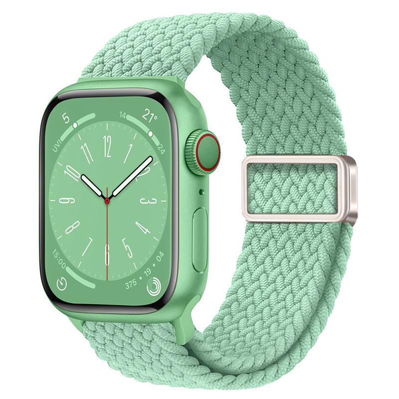 Совместимо с Apple Watch S10, iWatch 11, Xiaomi 9, Huawei; Нейлоновый ремешок с магнитной пряжкой "Радуга".