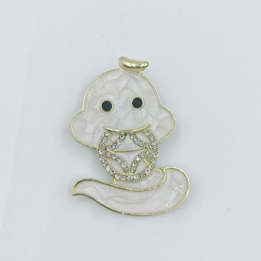 Unique Design White Gold Color Snake Brooches for Women Men Unisex Full of Rhinestone Metal Snake Animal Luxury Pins Badge Jewelry