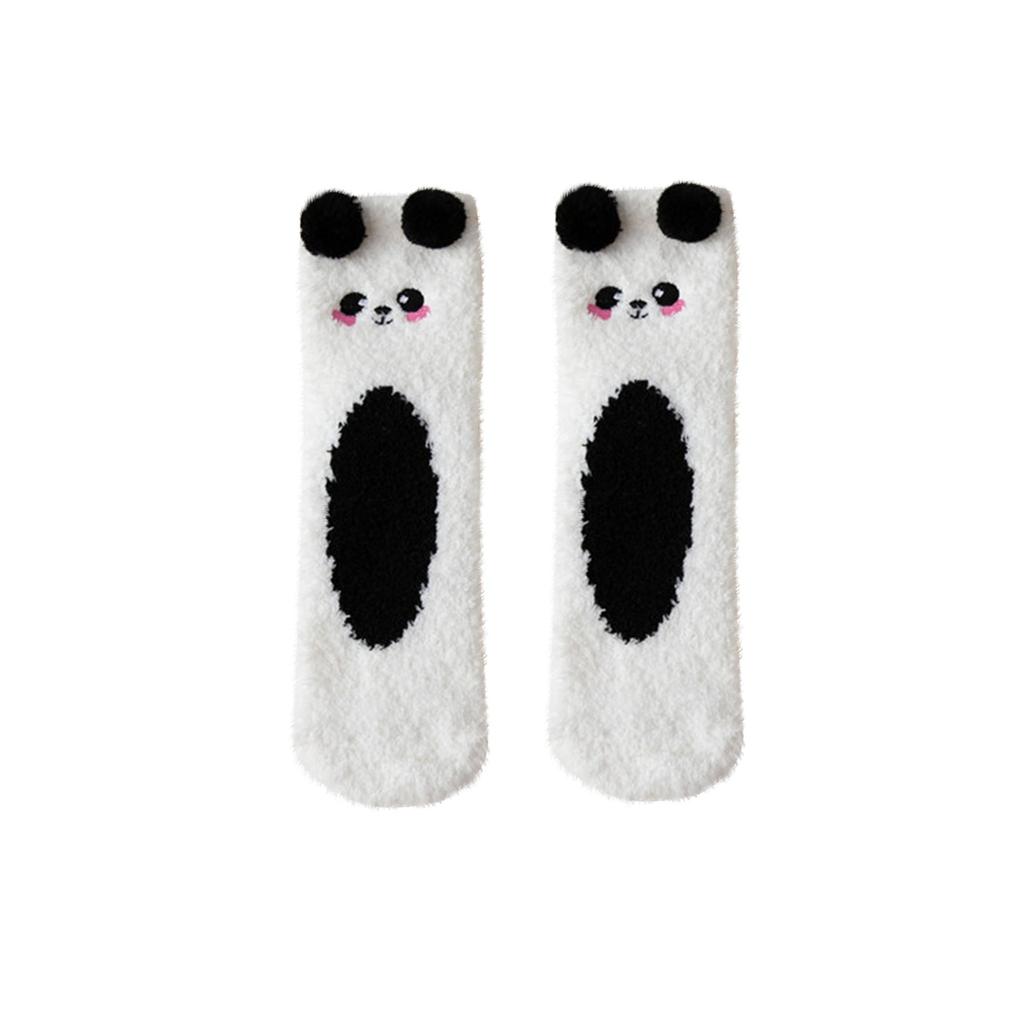 Winter Socks Fashion Cartoon Coral Thickened Plush Middle Socks