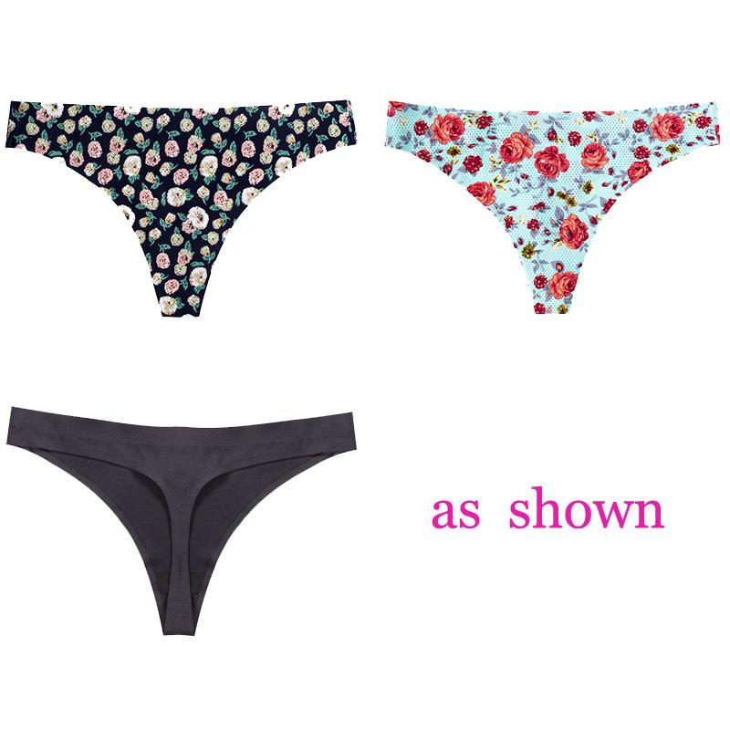 CINOON 3 шт./лот, женское сексуальное нижнее белье с цветами, соблазнительные трусики с низкой талией, стринги, дышащее нижнее белье без следов, стринги, нижнее белье