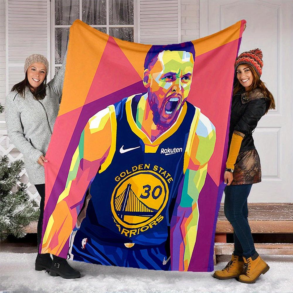 1pc Basketball, Player, Action Digital Printed Flannel Blanket, Super Soft Plush Fleece Bed Cover, Multipurpose Four Season Blanket for Sofa