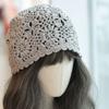Mori double-row crochet sweet hollow baotou hat female retro literary cotton thread spring and summer breathable pullover hat