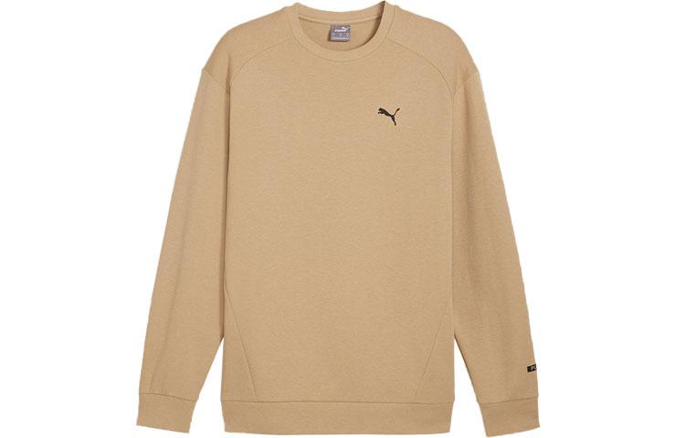 PUMA Sweatshirts Men's Khaki Crew Neck Moderate Regular 681288-83