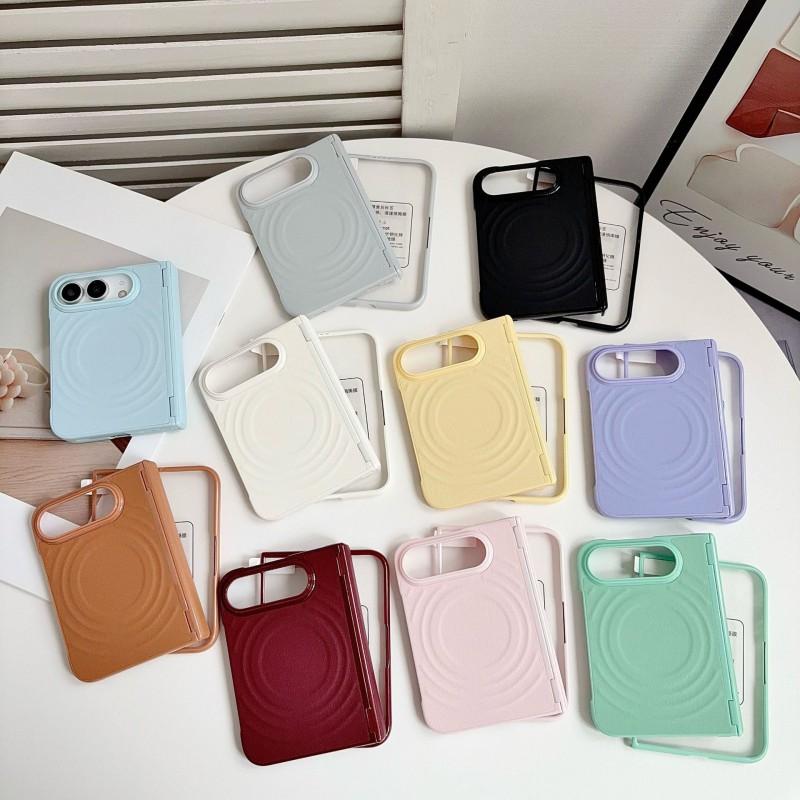Magnetic Flip Case IPhone Duo With Suede Texture Wave Full Coverage Shockproof Protective Cover