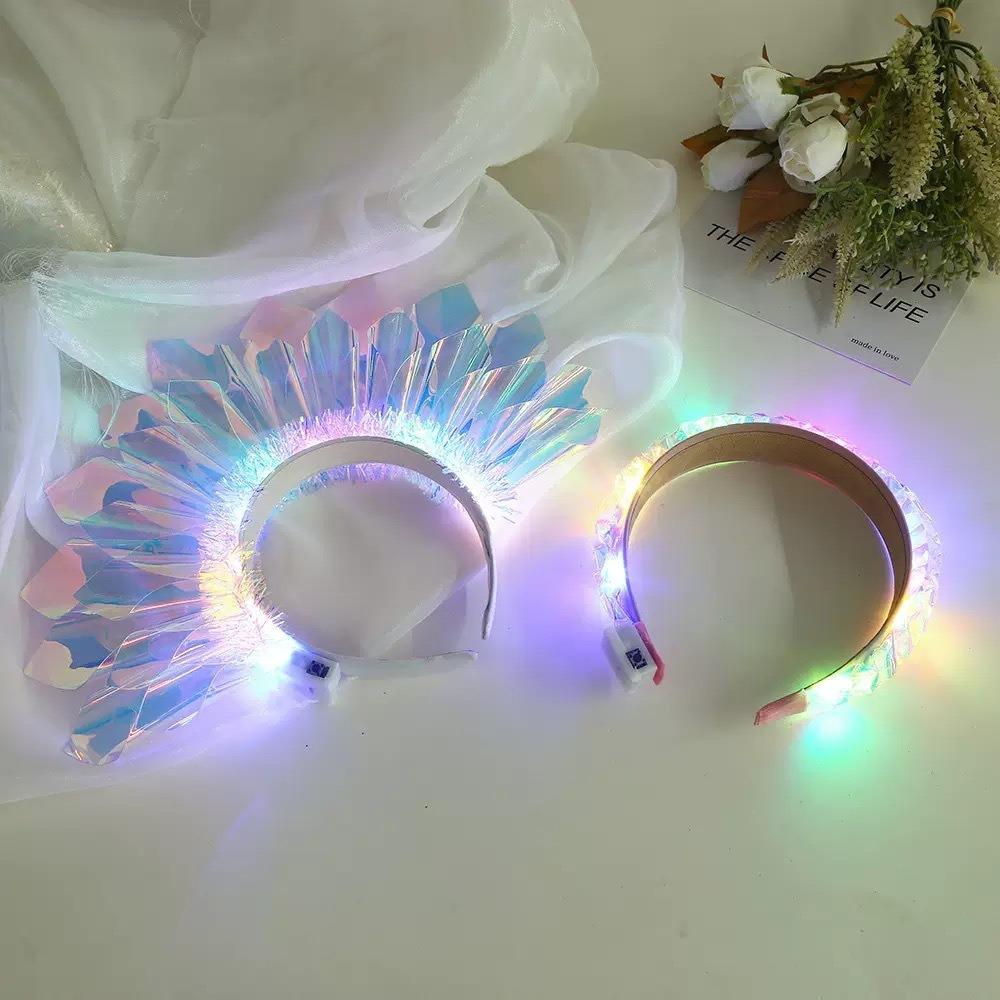 With Color Change Hairband Glowing Crown Flashing Headdress Fashion Light Up Headband