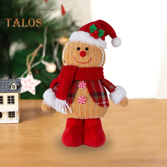 Пряничный человечек, рождественские украшения, плюшевая фигурка пряничного человечка, рождественские украшения для каминного стола