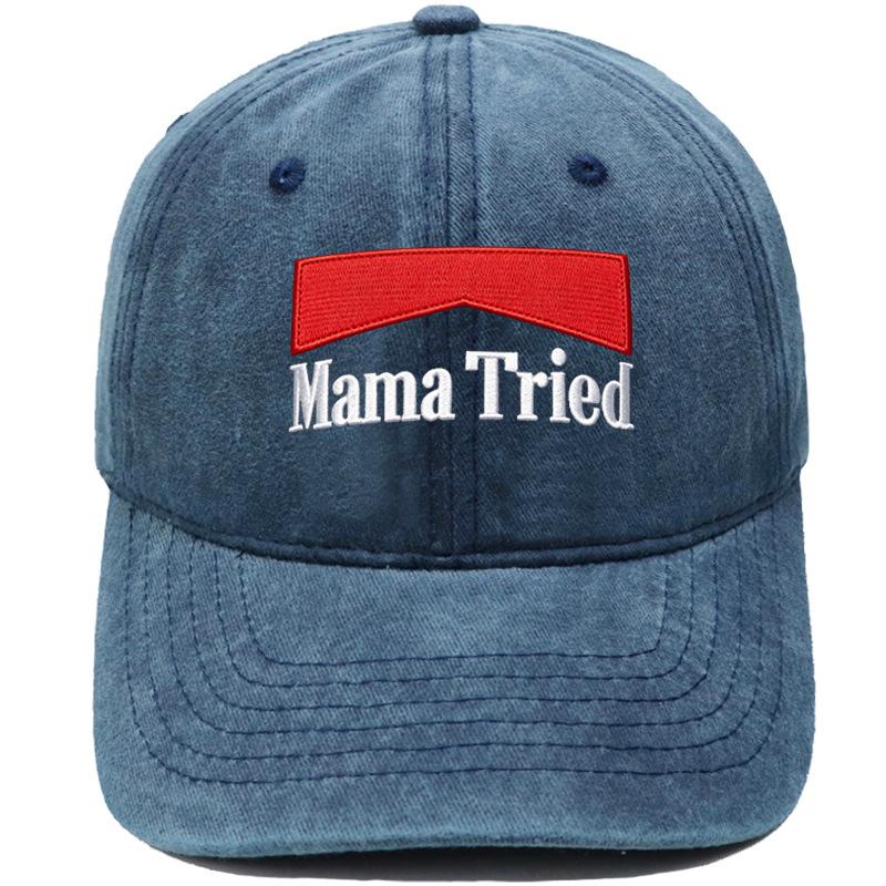 Mama Tried Embroidered Baseball Cap European and American Country Music Vintage Men's and Women's Casual Shade Daddy Hat