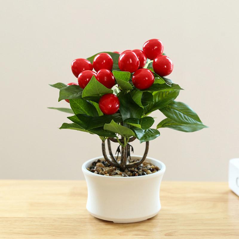 Искусственные имитированные фрукты, бонсай, украшения, красочные искусственные горшечные растения для дома, гостиной