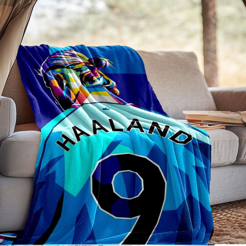 Haaland's Number 9 Journey Blanket Outdoor Flannel Blanket for Camping, Hiking, Garden Parties, Picnic Essentials,gift for family and friends