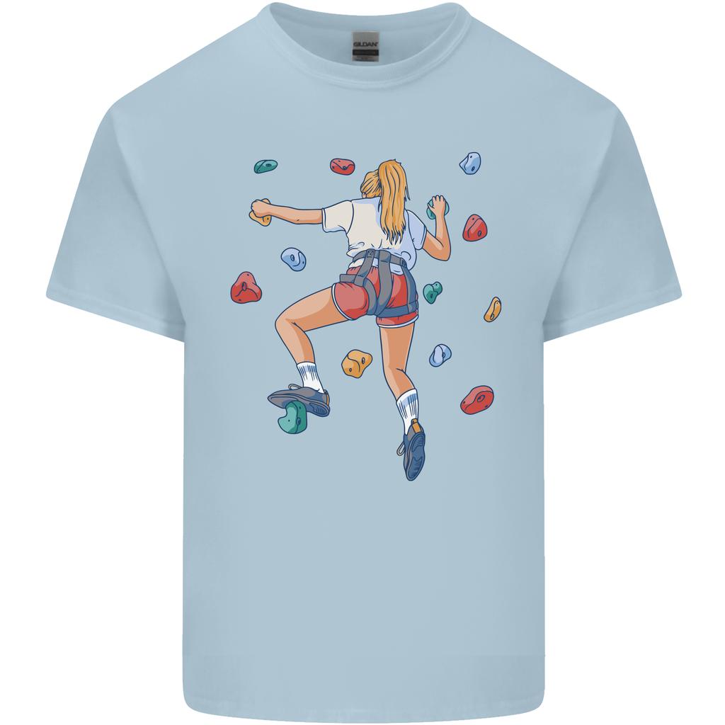 Female Rock Climber Climbing Wall Unisexs Light Cotton TShirt