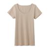Gunze CFA Inner Refreshing Half Made In New Soft Size L Shirt, 100% Cotton, Sleeve, Japan, CB3252, Women's, Beige,