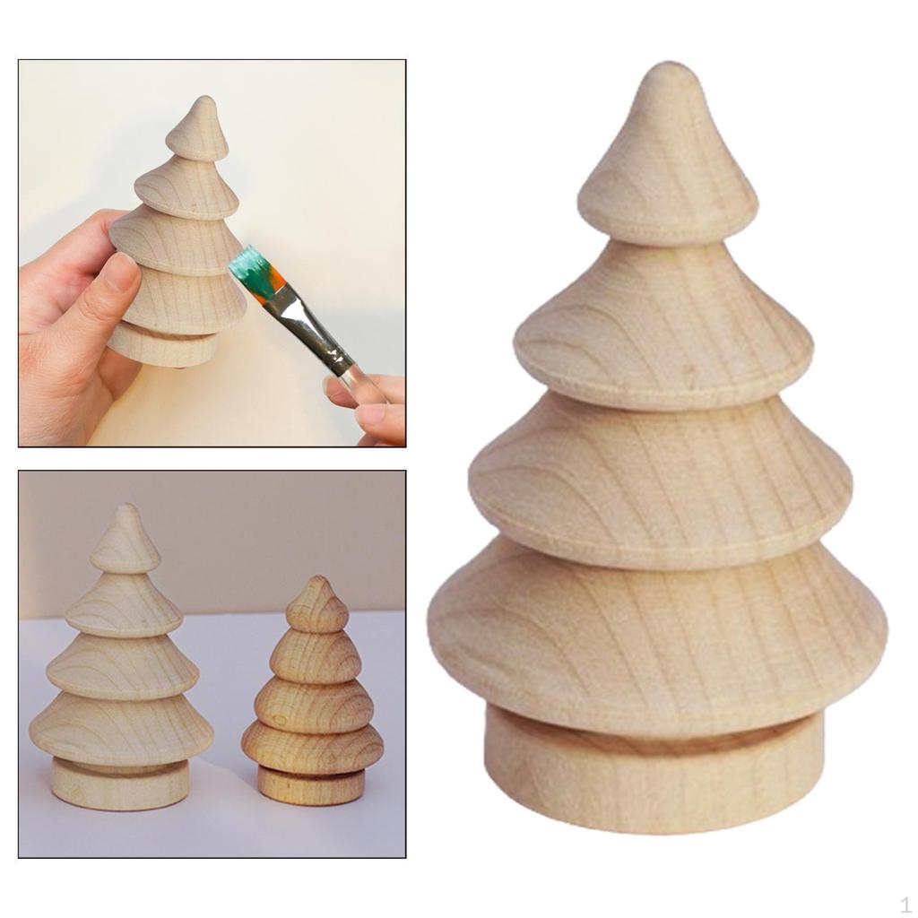 Blank Wooden Peg Doll Miniature Trees Drawing Toy Mini Tree Unfinished Christmas