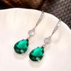 Huitan Fashion Яркие зеленые серьги-подвески из циркония для женщин, церемония помолвки, вечерние украшения, шикарные аксессуары для свадьбы