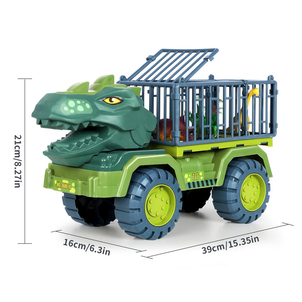 Super Large Inertia Sliding Dinosaur Construction Vehicle Transport Car Tyrannosaurus Rex Baby Crib Toy Set for Boys and Girls
