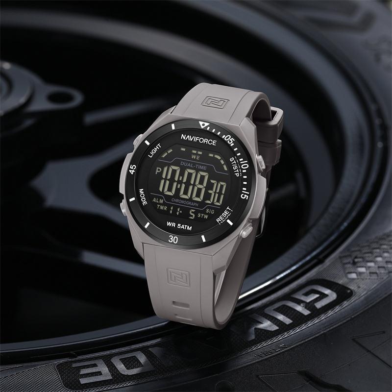 Naviforce 7138 Новые Спортивные Электронные Унисекс Часы Силиконовый Хронограф Дата Обратный Отсчет Ночная Подсветка Наручные Цифровые 2026