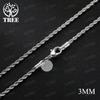 925 Sterling Silver 2MM-4MM Twist chain Necklace for woman 16-30 Inches fashion designer party wedding charm jewelry fine gifts