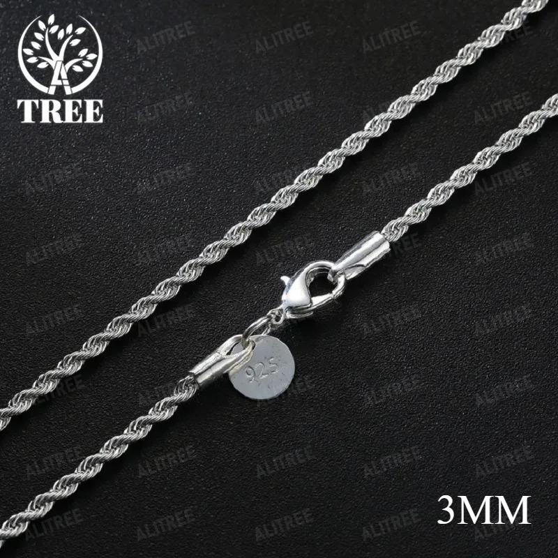 925 Sterling Silver 2MM-4MM Twist chain Necklace for woman 16-30 Inches fashion designer party wedding charm jewelry fine gifts