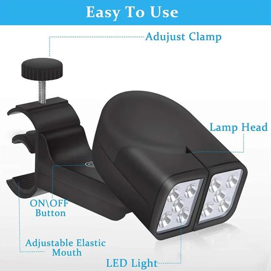 Уличный гриль-светильник с 10 светодиодными бусинами, двухголовый светильник для барбекю, многофункциональный аварийный светильник для ремонта, приготовления пищи, барбекю, гриля, аксессуары