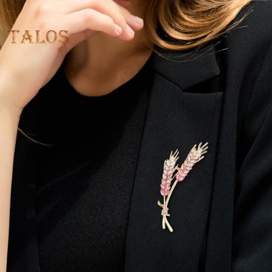 Женская брошь в форме пшеницы, искусственный кристалл, противоскользящая сумка на плечо, костюм, пальто, воротник, шляпа, одежда, защита от воздействия, булавка для вечеринки, выпускного вечера, ювелирные изделия для одежды невесты