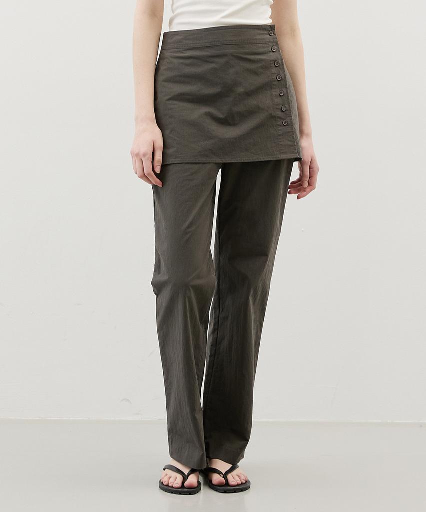 CITYBREEZE Button Layered Skirt Pants_3 Colors