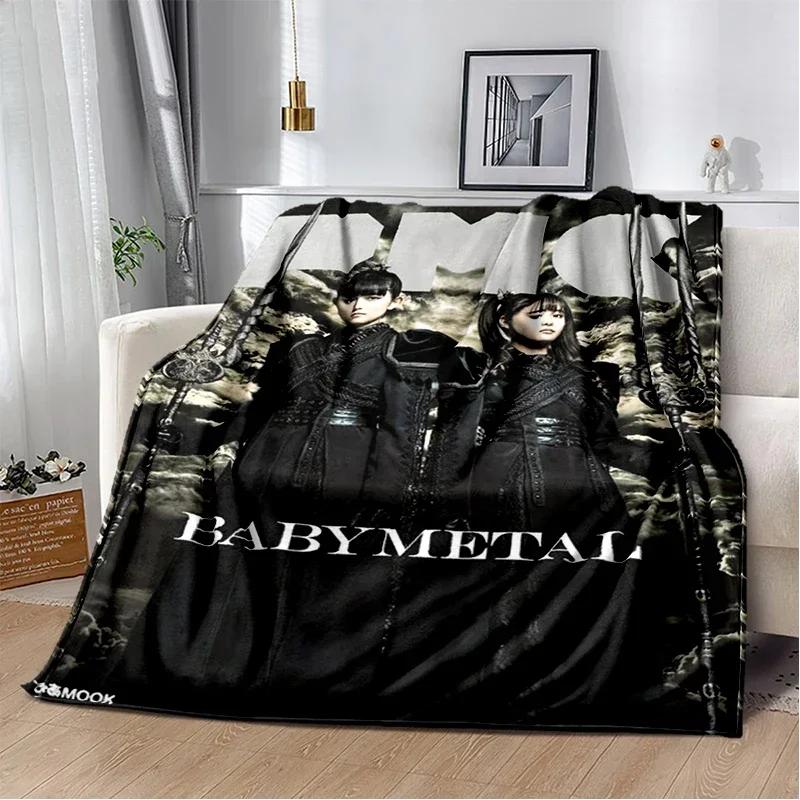 Теплый печатный плед Babymetal, плед для дивана в офисе, многофункциональный домашний плед из фланели