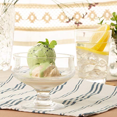 Toyo Sasaki Glass Parfait Glass, Aromatherapy Pudding, 285ml, Set of 6, Made in Japan, Dishwasher Safe, Footed Dessert Glasses, 35003HS-JAN-P