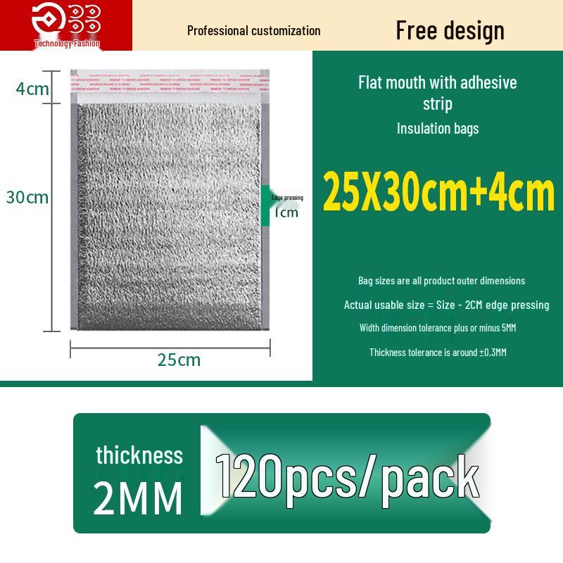 Large Capacity Thickened Aluminum Foil Insulated Bag with Adhesive Strip