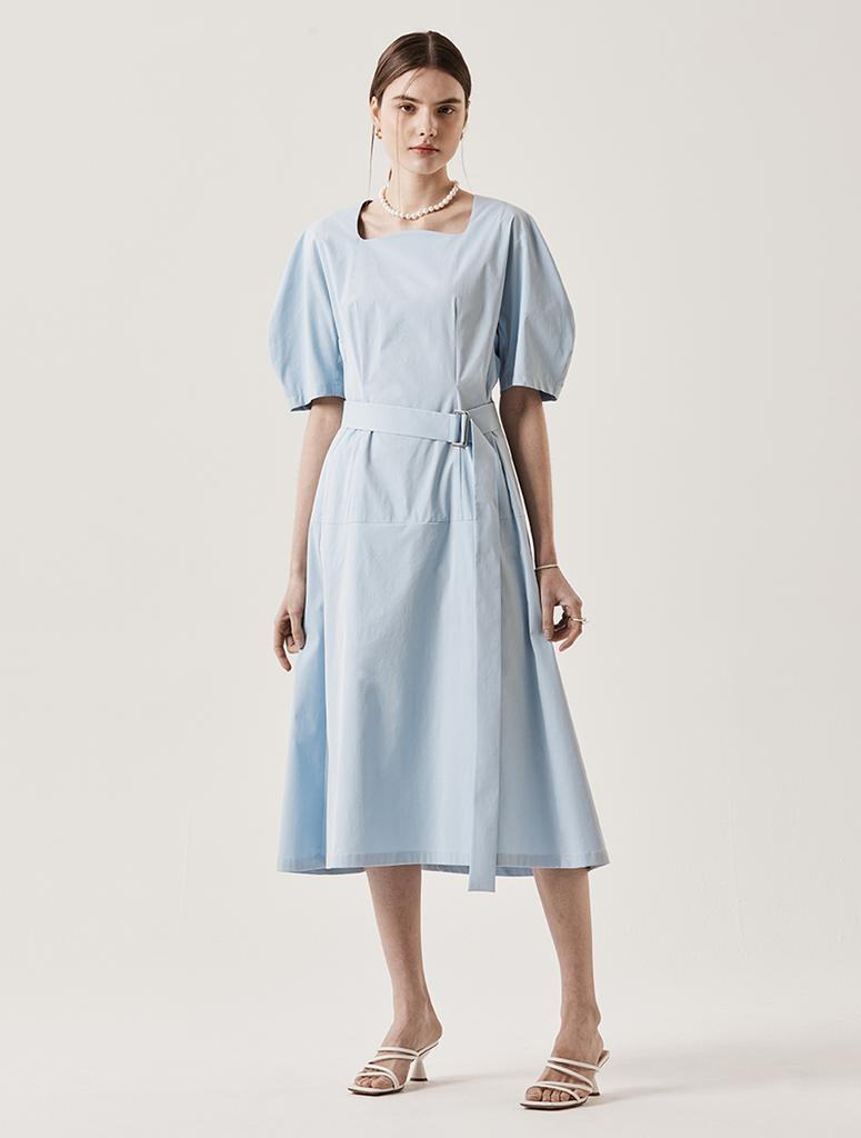 Leuiel Curved Midi Dress_Light Blue