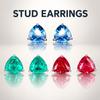 WNFU Women's Stud Earrings, Multicolor Corundum, Gold-Plated Copper