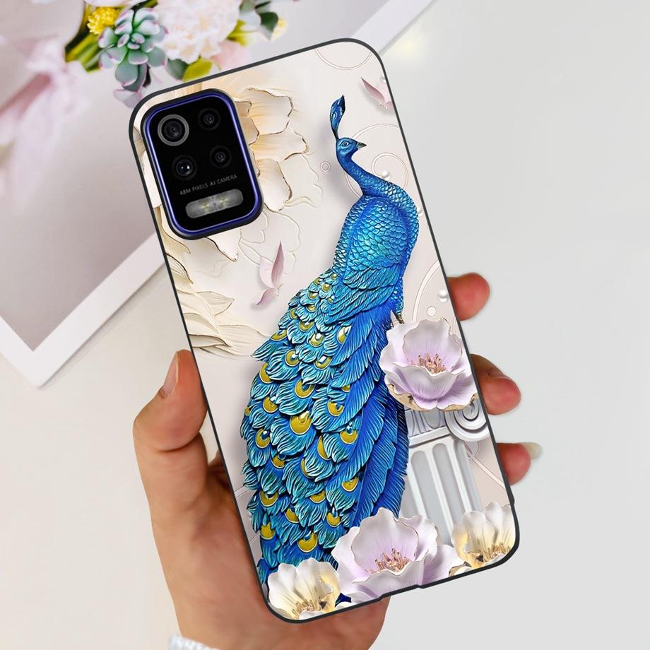 For LG K52 K42 K62 2020 Phone Case Back Cover Black Matte Soft TPU Silicone Bumper Shell For LG Q52 Q62 LGK52 K 62 Butterfly Bag