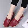 2024 Spring Women Round Toe Shallow Flat Shoes Leather Breathable Moccasins Women Boat Shoes Ballerina Ladies Casual Shoes 34-44