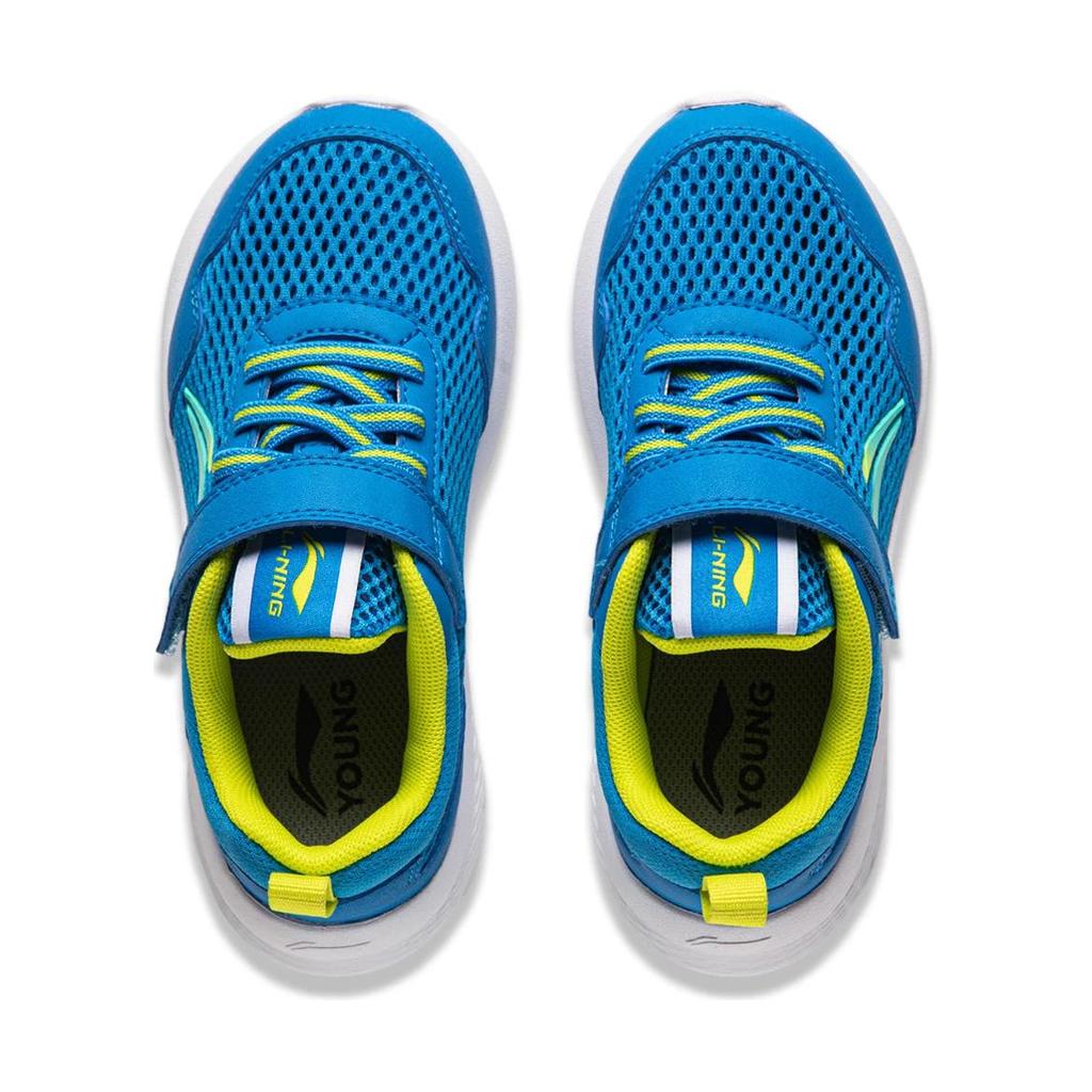 Li Ning Удобные простые нескользящие амортизирующие низкие повседневные туфли Детские кроссовки темно-синего цвета YKNU080-5