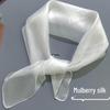 White Mulberry Silk Square Scarf: Women's Sun and Neck Protection Shawl