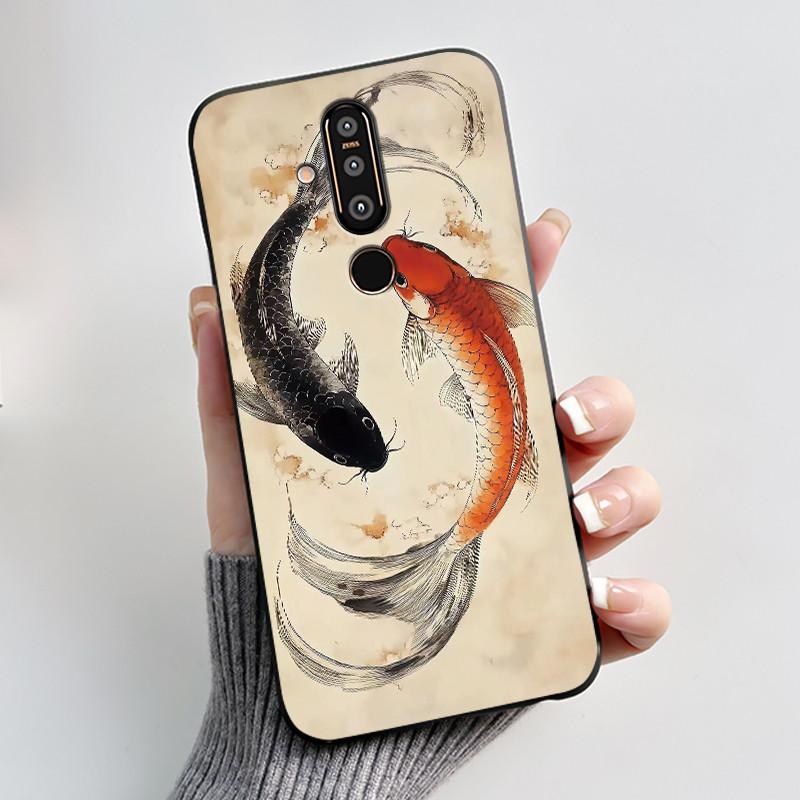 Casing For Nokia 8.1 Plus/Nokia X71 Aesthetic Luxury Cute Cool Boys Girls Soft silicone Phone Case Back Cover Black Matte Shell